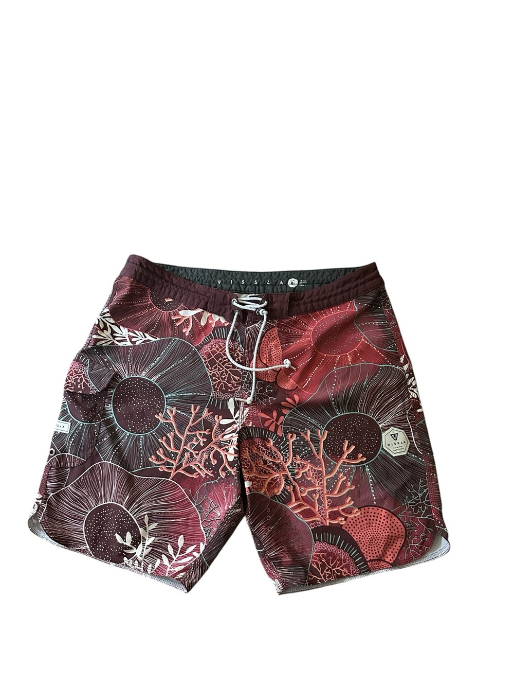 Vissla Drop Off Board Shorts Men’s Swim Surf Deep Sea Size 36 4 way stretch